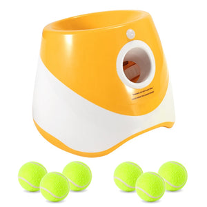 Lanceur Automatique de Balles pour Chiens - Jouet Interactif avec 6 Balles Rechargeable
