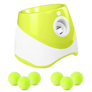 Lanceur Automatique de Balles pour Chiens - Jouet Interactif avec 6 Balles Rechargeable